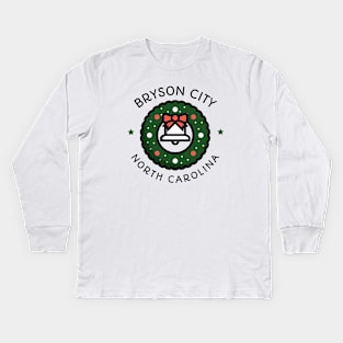 Bryson City, North Carolina Christmas Kids Long Sleeve T-Shirt